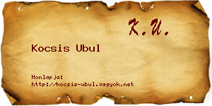 Kocsis Ubul névjegykártya
